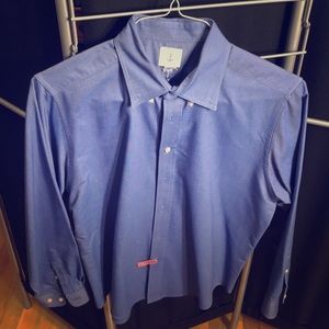 Lands end navy blue button down